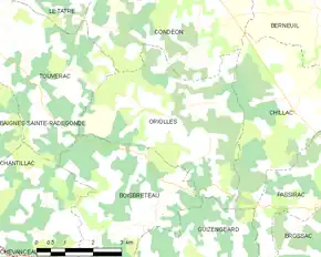 Poziția localității Oriolles