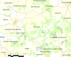 Poziția localității Pérignac