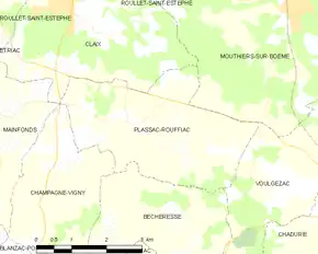 Poziția localității Plassac-Rouffiac