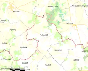 Poziția localității Pleuville