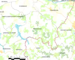Poziția localității Pressignac