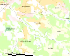 Poziția localității Puymoyen
