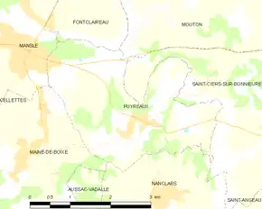 Poziția localității Puyréaux