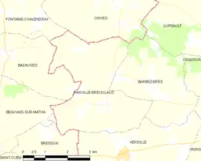Poziția localității Ranville-Breuillaud