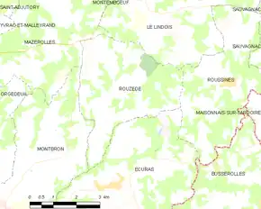 Poziția localității Rouzède