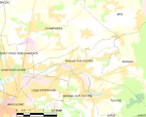 Poziția localității Ruelle-sur-Touvre