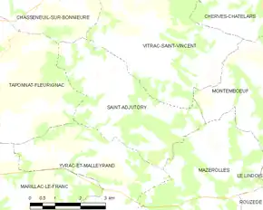 Poziția localității Saint-Adjutory
