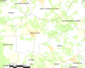 Poziția localității Saint-Claud