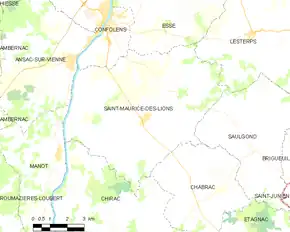 Poziția localității Saint-Maurice-des-Lions