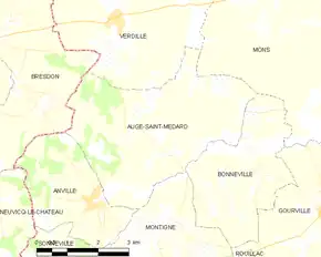 Poziția localității Auge-Saint-Médard
