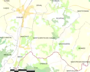 Poziția localității Saint-Quentin-de-Chalais
