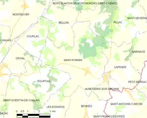 Poziția localității Saint-Romain