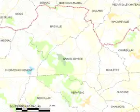 Poziția localității Sainte-Sévère