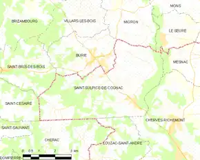 Poziția localității Saint-Sulpice-de-Cognac