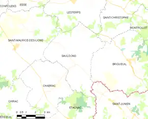 Poziția localității Saulgond