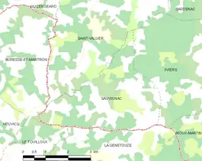 Poziția localității Sauvignac