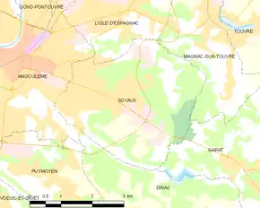 Poziția localității Soyaux