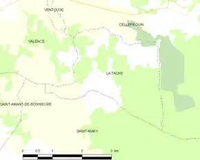 Poziția localității La Tâche