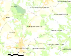 Poziția localității Taponnat-Fleurignac