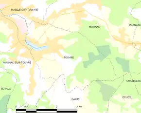 Poziția localității Touvre