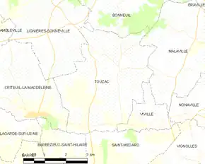 Poziția localității Touzac