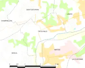 Poziția localității Trois-Palis