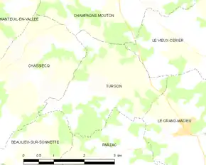 Poziția localității Turgon