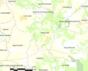 Poziția localității Ventouse