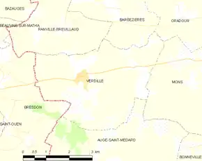 Poziția localității Verdille