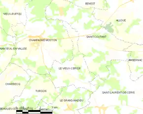 Poziția localității Le Vieux-Cérier