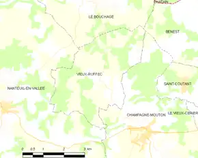 Poziția localității Vieux-Ruffec