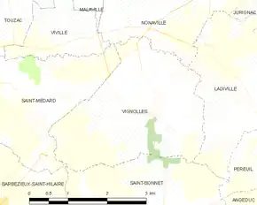 Poziția localității Vignolles