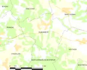 Poziția localității Vilhonneur