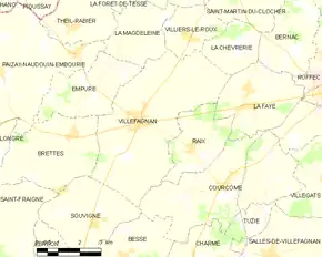 Poziția localității Villefagnan