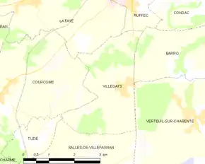 Poziția localității Villegats