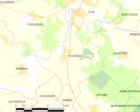 Poziția localității Villognon