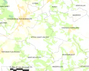 Poziția localității Vitrac-Saint-Vincent