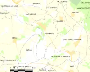 Poziția localității Vouharte