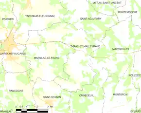 Poziția localității Yvrac-et-Malleyrand