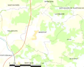 Poziția localității Annepont