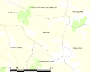Poziția localității Annezay