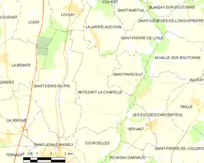 Poziția localității Antezant-la-Chapelle