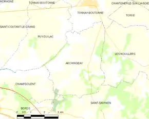 Poziția localității Archingeay