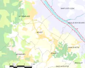 Poziția localității Arvert