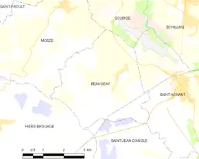 Poziția localității Beaugeay