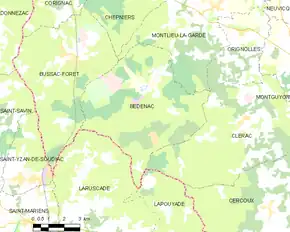 Poziția localității Bedenac