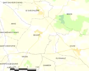 Poziția localității Bouhet