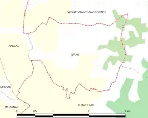 Poziția localității Bran