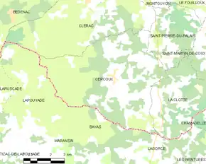 Poziția localității Cercoux