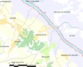Poziția localității Chaillevette